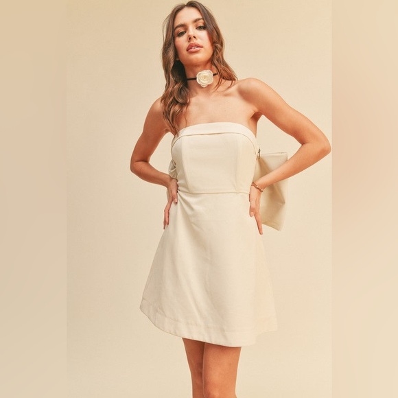 Bow Faux Leather Mini Dress - Picture 6 of 10